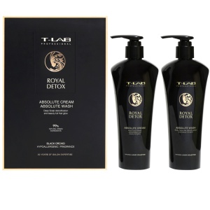 Set cadou T-LAB Professional Royal Detox Absolute, Crema de corp 300 ml + Gel de dus, 300 ml