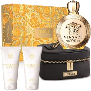 Set cadou Versace Eros Pour Femme 100ml Apa de Toaleta + 100 ml lotiune de corp + 100 ml Gel de Dus + Geanta
