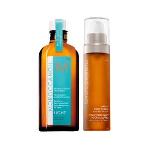 Set de par si corp Moroccanoil Good To Glow Duo, Tratament Light, 100ml + Night Body Serum, 50 ml