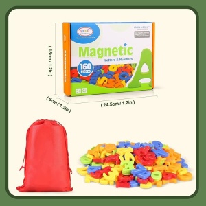 Set Educativ Magnetic Kramow 160 Piese - Litere si Cifre Magnetice