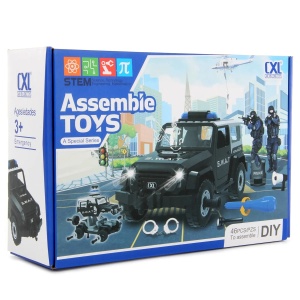 Set Jucarie STEM DIY Masina Politie SWAT de Asamblat – 46 Piese