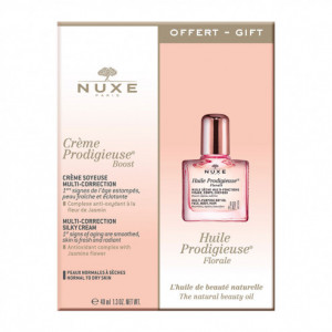 Set Nuxe Creme Prodigueuse Boost, Crema pentru fata pentru piele uscata 40 ml, Ser anti-imbatranire 10 ml