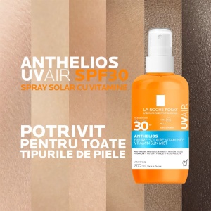 Spray de corp cu protectie solara SPF 30 La Roche-Posay Anthelios UVAIR, 200 ml