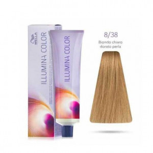 Vopsea de par permanenta Wella Professionals Illumina Color 8/38