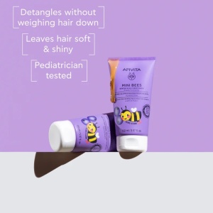 Balsam de par cu afine si miere pentru copii Mini Bees Apivita, 150 ml