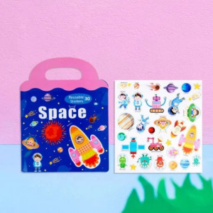 Carte Puzzle cu 34 stickere reutilizabile, Spatiul Cosmic