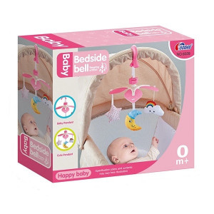 Caruselul mecanic Bedside Bell pentru bebelusi, roz