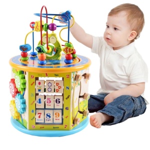 Centru din lemn educativ Montessori, 8 in 1 Broscuta