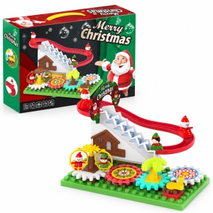 Circuit de Craciun pentru copii, cu tobogan, scara si figurine, 3 ani+ - Img 2