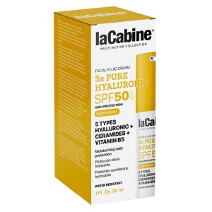 Crema fluida cu protectie solara SPF 50 5X Pure Hyaluronic  La Cabine, 30 ml
