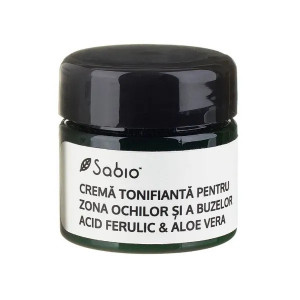 Cremă tonifiantă cu acid ferulic și aloe vera pentru zona ochilor și a buzelor, Sabio