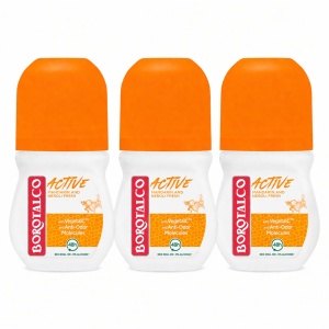Deodorant Roll-On Borotalco Active Mandarine si Neroli, 3 x 50 ml