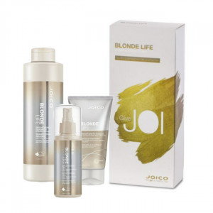 Kit pentru ingrijirea parului blond Joico Blonde Life Brightening Sampon 1000 ml + Masca 150 ml + Leave-in 150 ml
