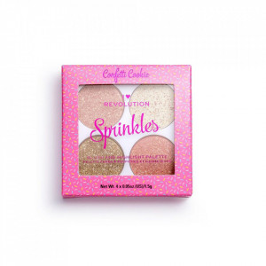 Makeup Revolution, I Heart Revolution, Vegan, Highlighter & Blush Palette 2-In-1, Confetti Cookie, g 1.5