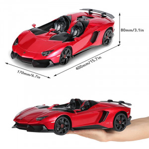 Masina cu telecomanda Rastar Lamborghini Aventador, 1:12, rosu, dimensiuni