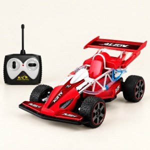 Masina de curse cu telecomanda R/C, tip buggy, scara 1:18, Rosu