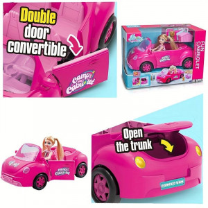 Masina de picnic pentru papusi Cabriolet + Mini papusa cu caine de companie