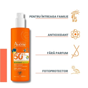 Pachet Avène – Spray protectie solara SPF 50+ 400 ml + Spray protectie solara 100% invizibil SPF 50 200 ml + Lotiune after sun, 400 ml