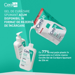 Pachet CeraVe Gel spumant de curatare, 473 ml + Rezerva Gel spumant de curatare, 473 ml