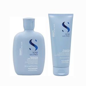 Pachet densificator pentru par subtire Alfaparf Semi di Lino Density Thickening, sampon 250 ml + balsam 250 ml