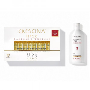 Pachet Tratament Crescina Transdermic Re-Growth HFSC 1300 Man, 20 fiole + Sampon Crescina Transdermic HFSC Man, 200 ml, Labo