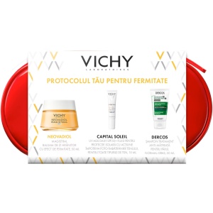 Pachet Vichy, Balsam Neovadiol Magistral, 50 ml, Fluid cu SPF 50+ Capital Soleil, 15 ml, Sampon anti-matreata Dercos, 50 ml