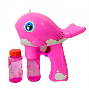 Pistol electric de facut baloane de sapun, roz