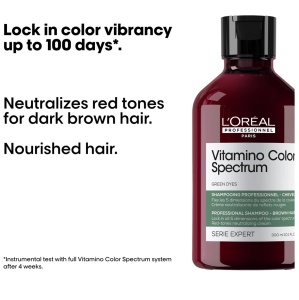 Sampon neutralizator pentru tonuri rosii, L'Oréal Professionnel Serie Expert Vitamino Color Spectrum Green