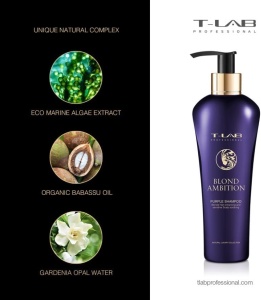 Sampon T-LAB Professional Blond Ambition pentru par blond, 300 ml