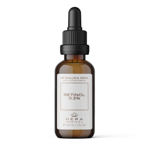 Ser facial cu retinol pur 0.3% pentru riduri si pete pigmentare, Hera Medical, 30 ml
