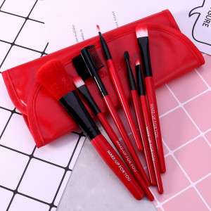 Set 7 pensule profesionale pentru machiaj Red Cherry cu portofel - Img 5