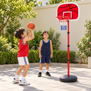 Set baschet pentru copii, cos cu suport, inaltime 177 cm, minge si pompa incluse - Img 2