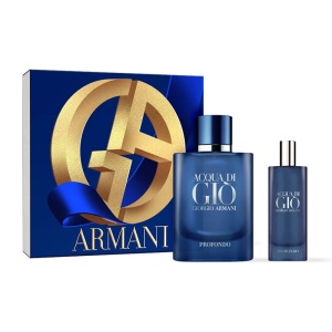 Set Cadou Armani Acqua di Gio Profondo, Barbati, Apa de Parfum, 75 ml + 15 ml