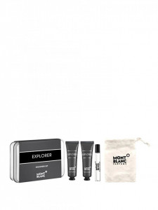 Set cadou Montblanc Explorer (Apa de parfum 7.5 ml + After shave balsam 30 ml + Gel de dus 30 ml), pentru barbati