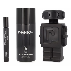 Set cadou Paco Rabanne Phantom, Parfum, Barbati, 100 ml + Deodorat spray, 150 ml + Mini Apa de Parfum, 10 ml