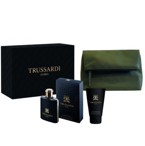 Set cadou Trussardi Uomo – Apa de Toaleta 100 ml + Gel de dus 100 ml + Geanta de voiaj