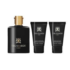 Set cadou Trussardi Uomo, Barbati, Apa de Toaleta, 100 ml + Gel de dus, 100  ml + Aftershave balsam, 200 ml