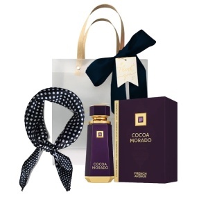 Set Cocoa Morado French Avenue, Apa de Parfum, Unisex, 100 ml + Esarfa satinata + Punga cadou