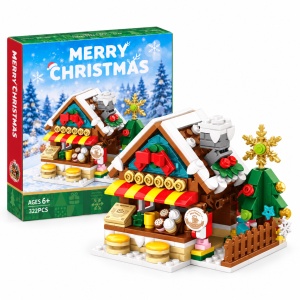 Set de constructie Cafenea de Craciun, cu brad si accesorii, 322 piese, 6 ani+ - Img 3