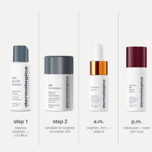 Set Dermalogica Expertise On The Go Curatare, Exfoliere si Luminozitate pentru Piele, 4 Produse Travel Size