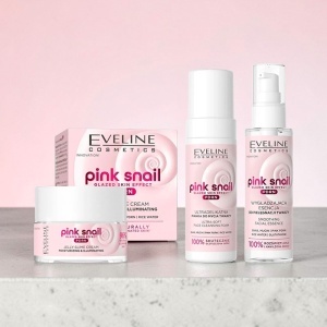 Set Eveline Pink Snail PDRN – Crema Hidratanta si Iluminatoare 50 ml + Spuma Curatare 150 ml + Esenta Faciala 100 ml