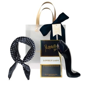 Set Lovely Lady Black Memwa, Apa de Parfum, Femei, 40 ml + Esarfa satinata + Punga cadou