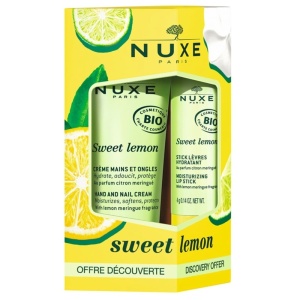 Set Nuxe Sweet Lemon – Crema de maini hidratanta 30 ml si balsam de buze 4 g