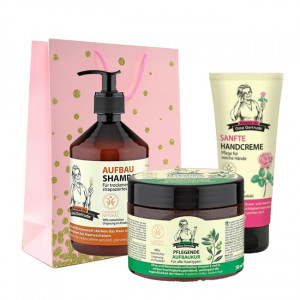 Set Oma Gertrude Sampon reparator pentru par uscat 500ml + Masca reparatoare nutritiva pt. par uscat 300ml + Crema reparatoare de maini 75ml BIO - Img 2