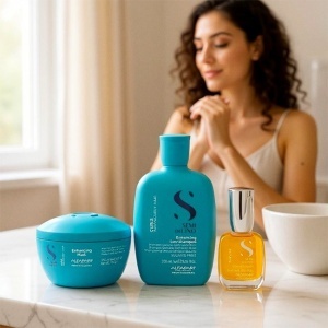 Set pentru par ondulat Alfaparf Milano Curls Sampon 250 ml + Masca 200 ml + Ulei Cristalli Liquidi 15 ml
