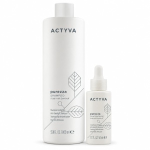 Set pentru purificare scalp Kemon Actyva Purezza, Sampon 1000 ml + Tratament 50 ml