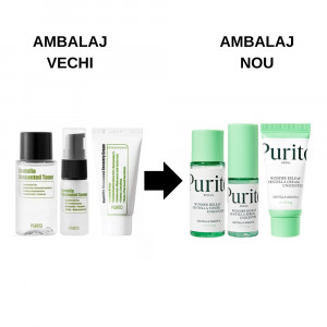 Kit Wonder Releaf Centella Unscented Toner, 30 ml + Serum, 15 ml + Crema, 15 ml, Purito
