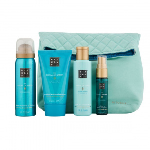 Set Rituals The Ritual of Karma, Crema de corp 70 ml + Spuma de dus 50 ml + Ulei de dus, 75 ml + Hair & Body Mist 20 ml + Geanta cosmetice