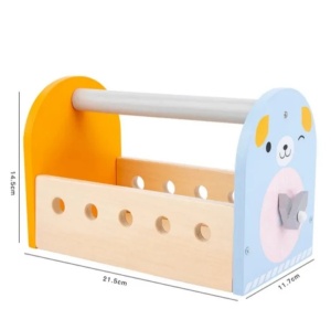 Set Cutie de Scule din Lemn cu Unelte și Accesorii pentru Copii