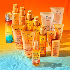 Set Ulei pentru bronzat cu protectie solara SPF50 pentru fata si corp, Nuxe Sun, 150 ml + Lotiune dupa expunere solara, 100 ml